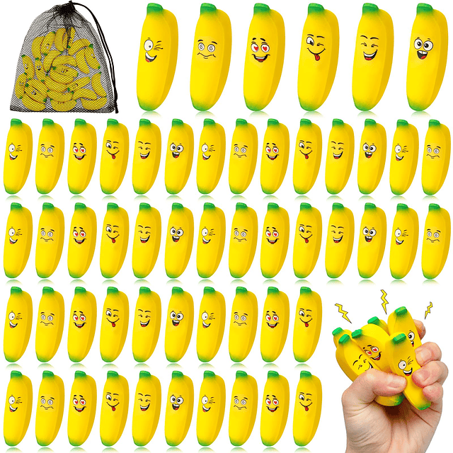 Squishy 24 Piezas Mini Banana Stress Toys Banana Stretch Toy