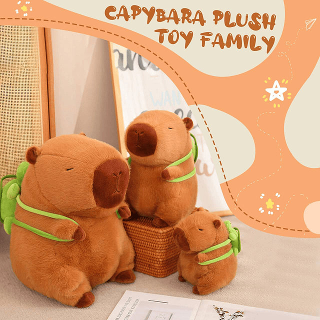 Squishy Peluches de animales de peluche de capibara, adorabl