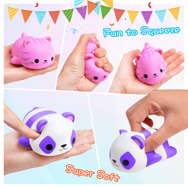 Squishy 6PCS Cat Squishies Niños Calcetín de Navidad Relleno