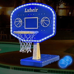 Squishy Aro de baloncesto para piscina con luces LED, base r