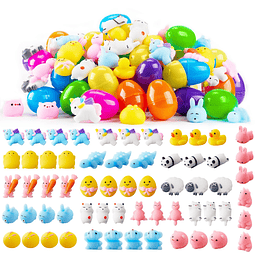 Squishy 60 PCS Mochi Squishy Toys Huevos de Pascua precargad