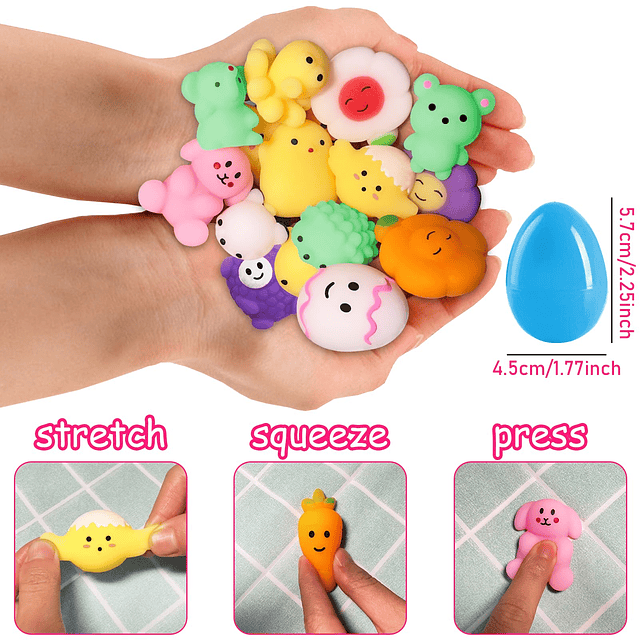 Squishy Paquete de 36 huevos de Pascua con juguetes blandos