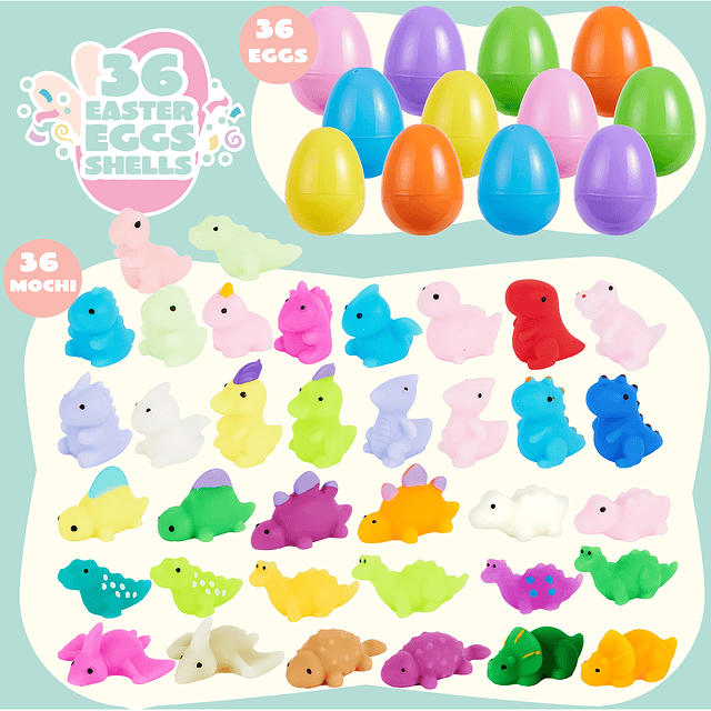 Squishy 36 huevos de Pascua precargados con juguetes blandos