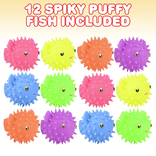 Squishy Spiky Puffer Fish, juego de 12, juguetes para apreta