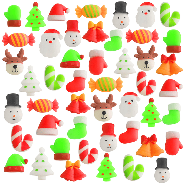 Squishy 24 piezas de juguetes blandos de Mochi de Navidad, m