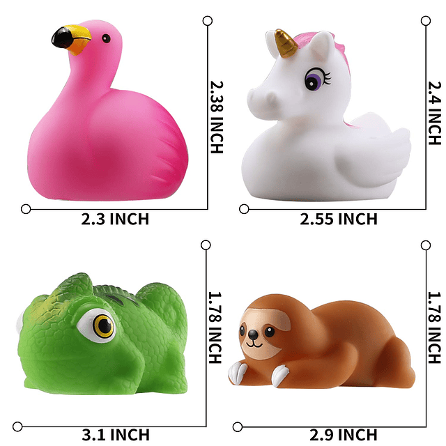 Squishy Juguete de baño sin agujeros, paquete de 12 animales