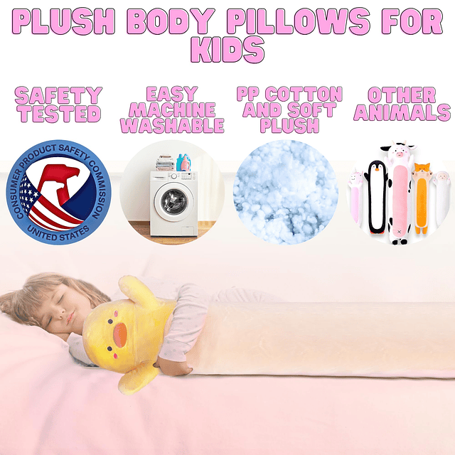 Squishy Duck Big Plush Body Pillow Felpa de 47 pulgadas, jug