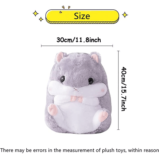 Squishy Juguete de peluche de hámster, almohada de peluche d