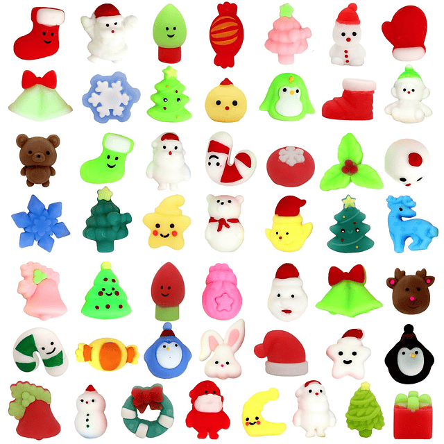 Squishy 50 piezas de juguetes blandos Mochi de Navidad, jugu