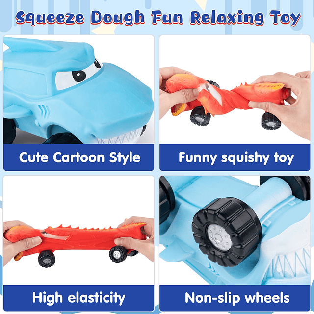 Squishy Coches de juguete para apretar, 3 piezas de coche de