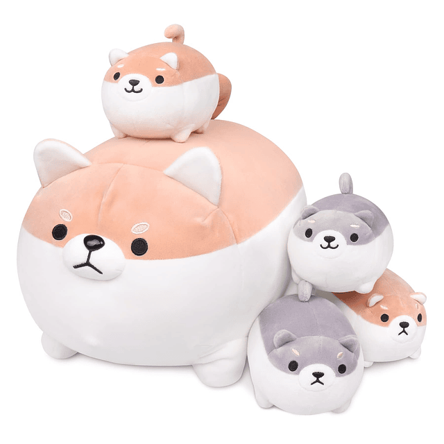 Squishy Shiba Inu Plush, 5 piezas Shiba Inu familia de anima