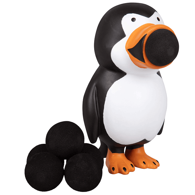 Squishy Penguin Ball Popper Toy Incluye 4 bolas de espuma su