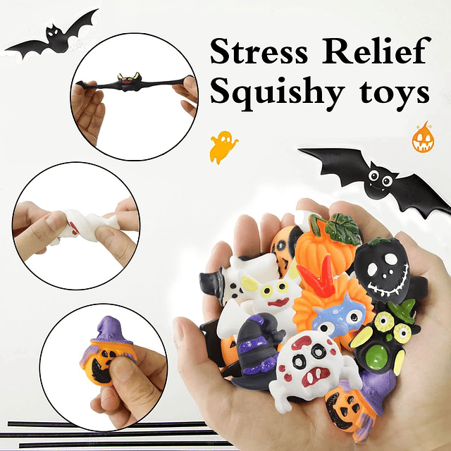 Squishy 48 piezas de juguetes blandos Mochi de Halloween, mi