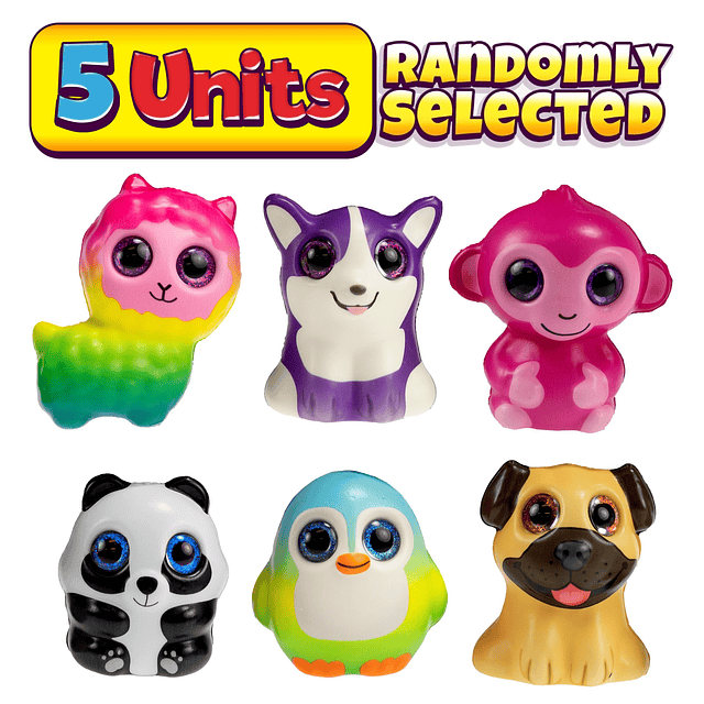 Squishy JARU Mini Animal Squishies paquete de 5 surtidos 3.5