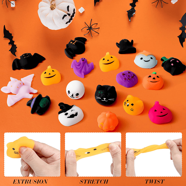 Squishy 82 piezas de juguetes blandos de Halloween, juguetes