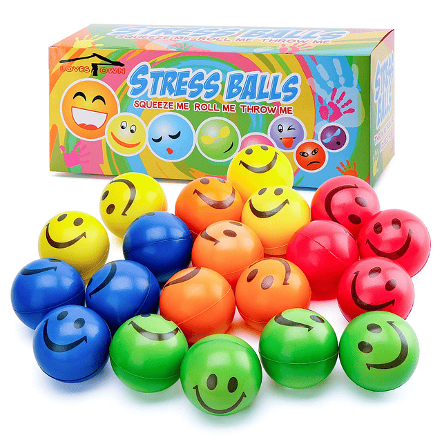 Squishy 20 bolas para apretar la cara, bolas de sonrisa de 2