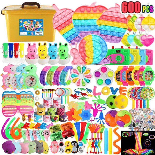 Squishy Paquete de 600 regalos de fiesta para niños de 8 a 1