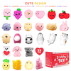 Squishy Mochi Squishys Toys, 25 piezas Mini Kawaii Squishies