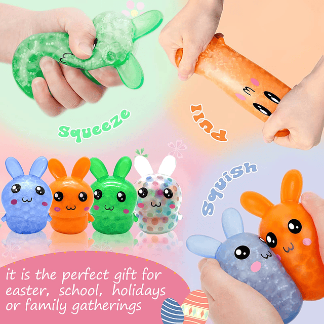 Squishy Conejito de Pascua Squishy, ​​cesta de Pascua, bolas