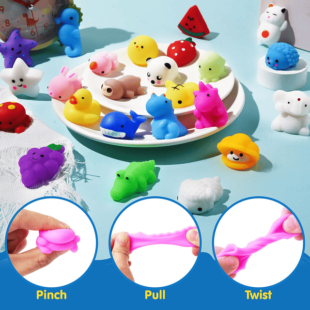 Squishy Mochi Squishy Toys Set, paquete aleatorio de 25 mini