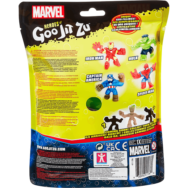 Squishy Paquete de héroes de Marvel con licencia de Hulk, mu