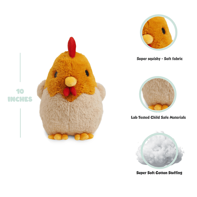 Squishy Peluche de pollo marrón Peluche de peluche de 10.0 i