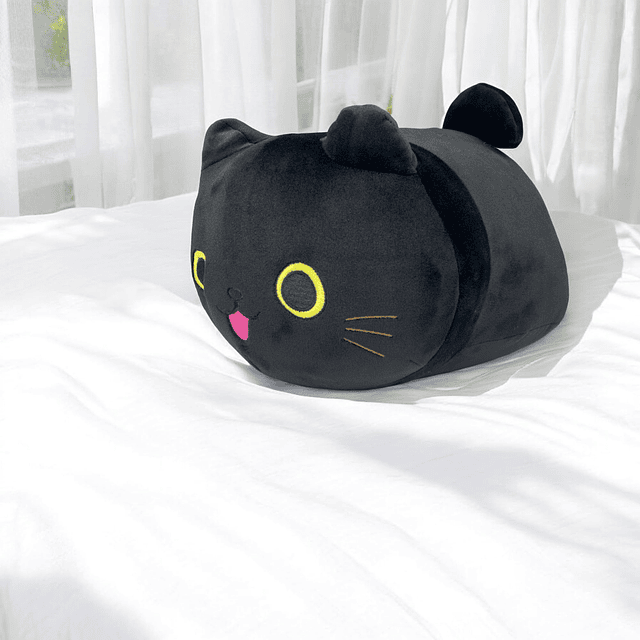 Squishy Peluche de gato negro Animal de peluche de gato Almo