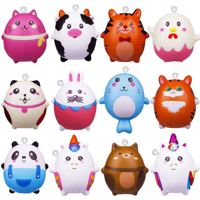 Squishy Paquete de 12 juguetes blandos Kawaii Squishies, lin