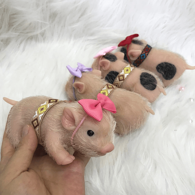 Squishy Mini cerdito de silicona de 5 pulgadas, muñeca reali