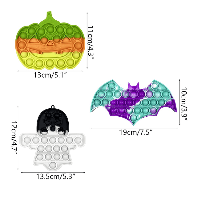 Squishy Jofan Paquete de 3 juguetes sensoriales para Hallowe