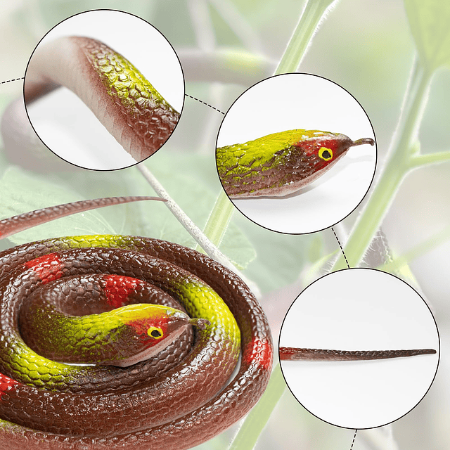 Squishy Serpiente falsa de goma, juguetes que parecen reales