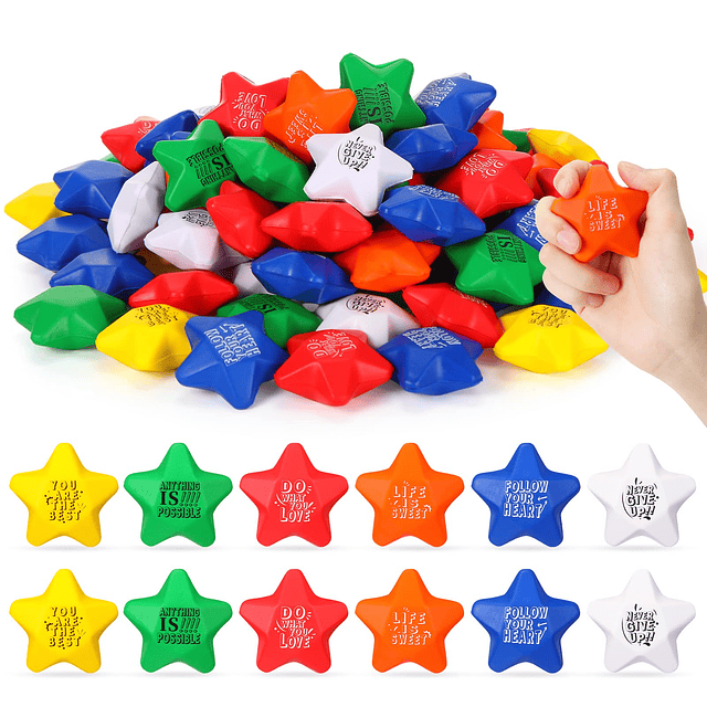 Squishy Paquete de 200 bolas de estrés en forma de estrella,