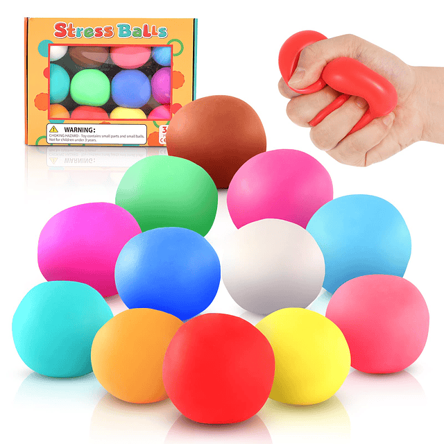 Squishy Bolas antiestrés blandas, paquete de 12 para niños y