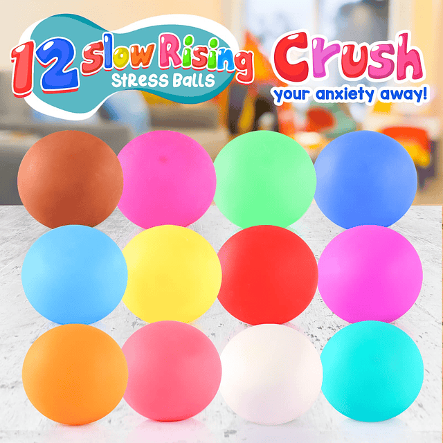 Squishy Bolas antiestrés blandas, paquete de 12 para niños y