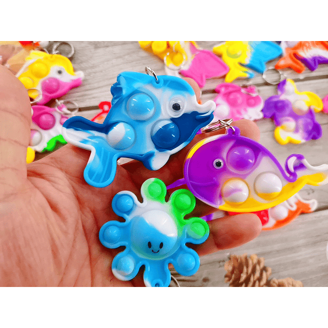 Squishy 30 paquetes de tiburón, tortuga, delfín, pez, pulpo,