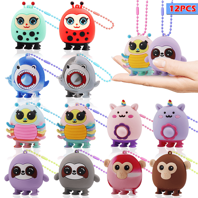 Squishy Paquete de 12 bolas de animales pop, juguetes de suc