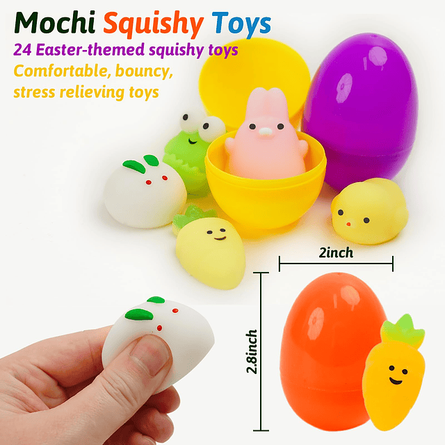 Squishy 24 piezas Mochi Squishy juguetes con huevos para reg