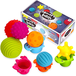 Squishy 6 bolas sensoriales para bebé Juego de bolas texturi