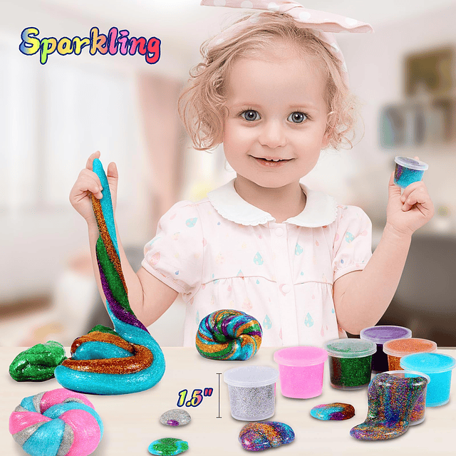 Squishy Galaxy Slime Sparkling Paquete de 24 regalos de fies