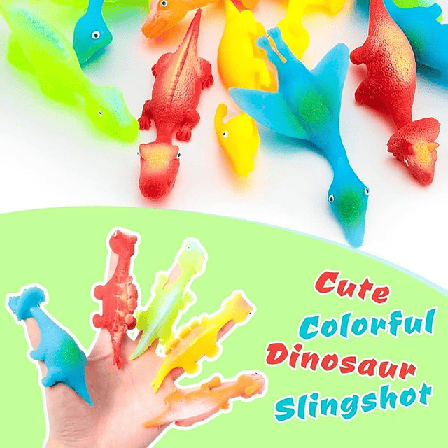 Squishy 32 Piezas Tirachinas Dinosaurio Juguete para Dedos,