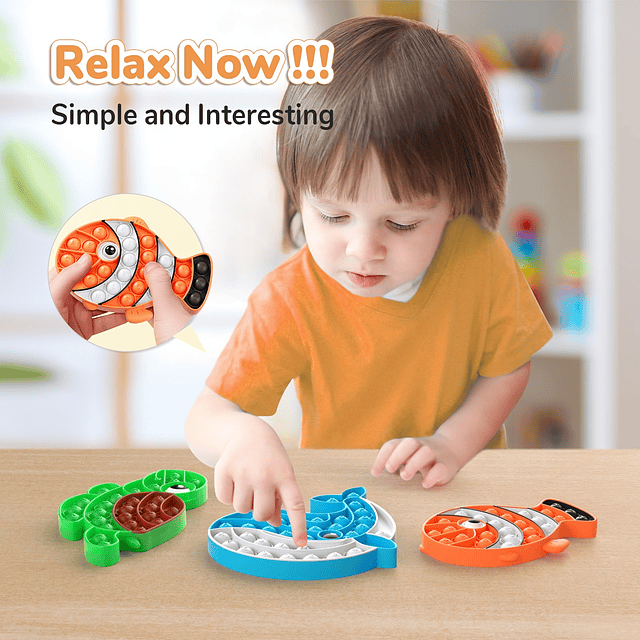 Squishy Paquete de 3 juguetes sensoriales Push Bubble Fidget