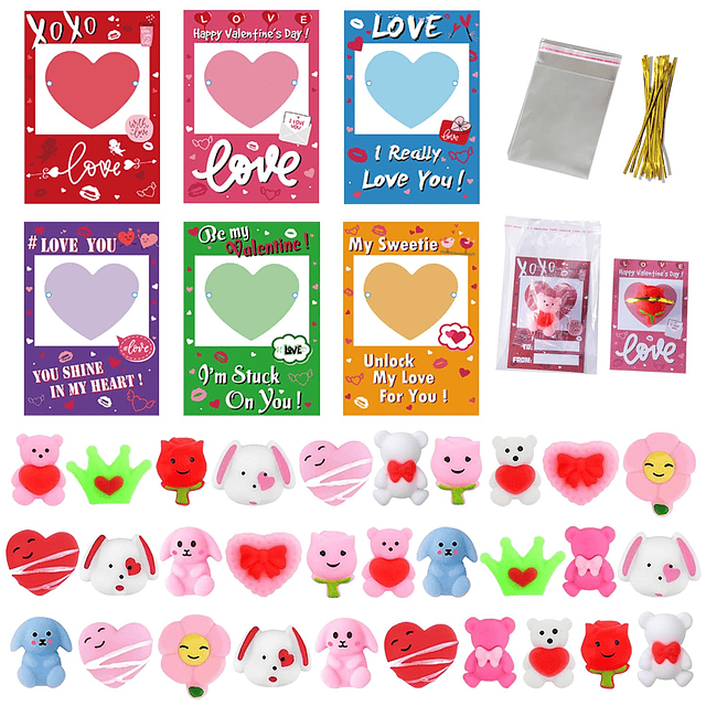 Squishy Paquete de 30 Tarjetas del Día de San Valentín para