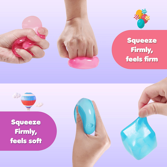 Squishy Paquete de 4 bolas de estrés blandas para cubos de e