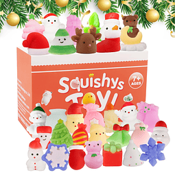 Squishy Christmas Mochi Squishy Toys, 30PCS Mini Squishies S