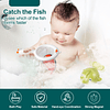 Squishy Juguetes de baño de pesca para niños de 1 a 3 años,