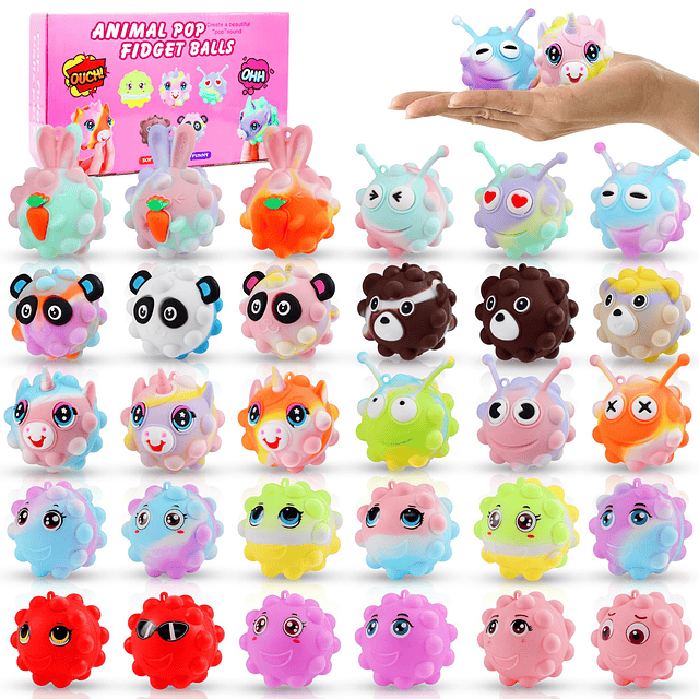 Squishy Paquete de 30 bolas de animales pop para fiestas par