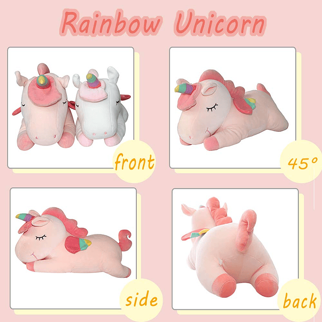 Squishy Almohadas de peluche con diseño de unicornio, 11,8 p