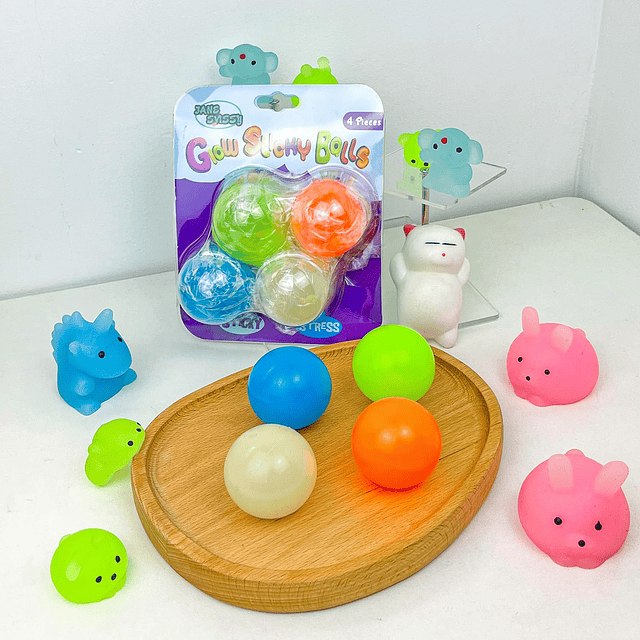 Squishy Bolas adhesivas que brillan en la oscuridad y juguet