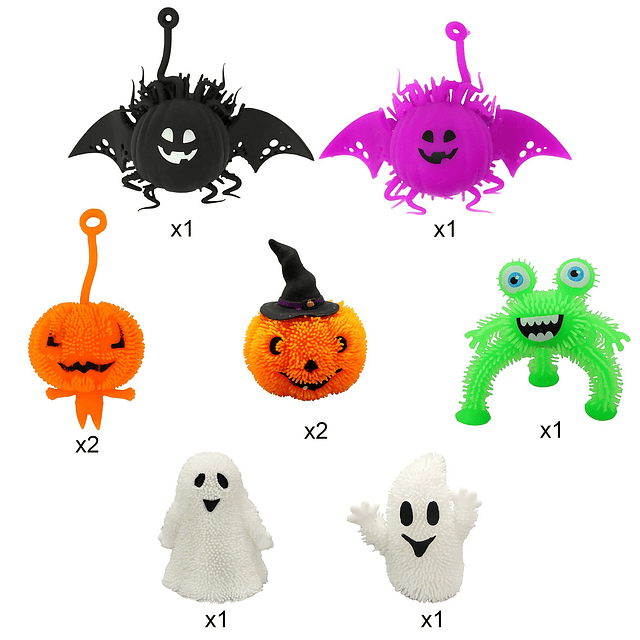 Squishy 9 bolas LED para aliviar el estrés de Halloween, jug