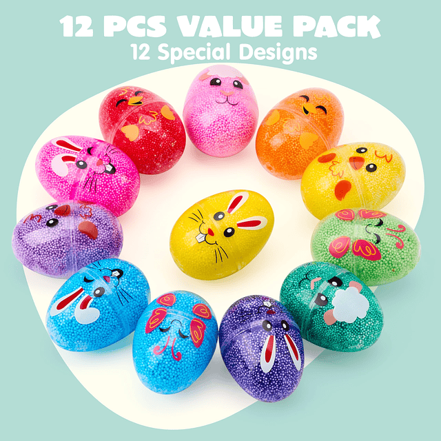 Squishy 12 huevos de Pascua precargados con juguetes blandos